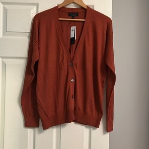 Rust/burnt orange color cardigan sweater